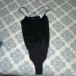 Aeropostale Black Satin Bodysuit (M)